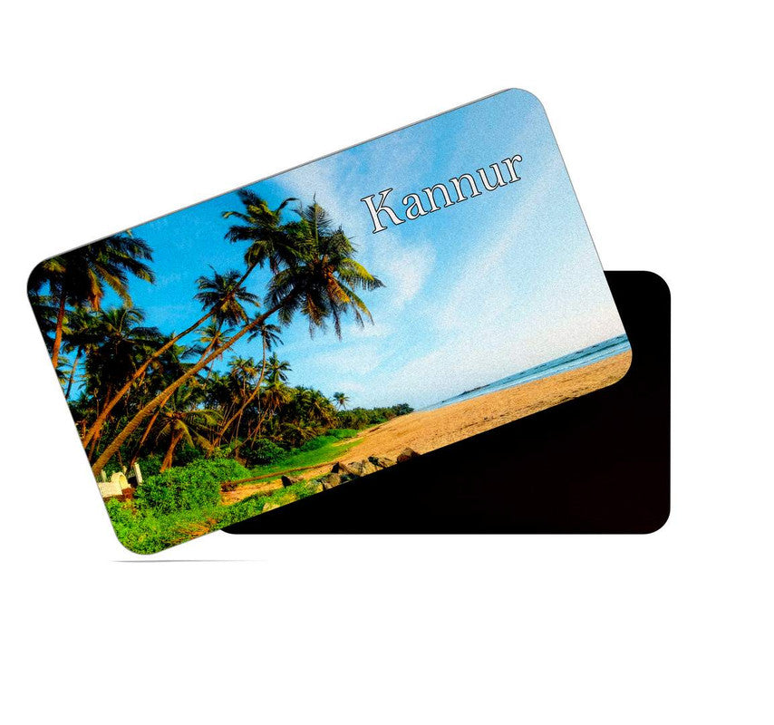 dhcrafts Rectangular Rubber Fridge Magnet / Magnetic Card Multicolor Kerala Kannur Design Pack of 1 (8.6cm x 5.4cm)